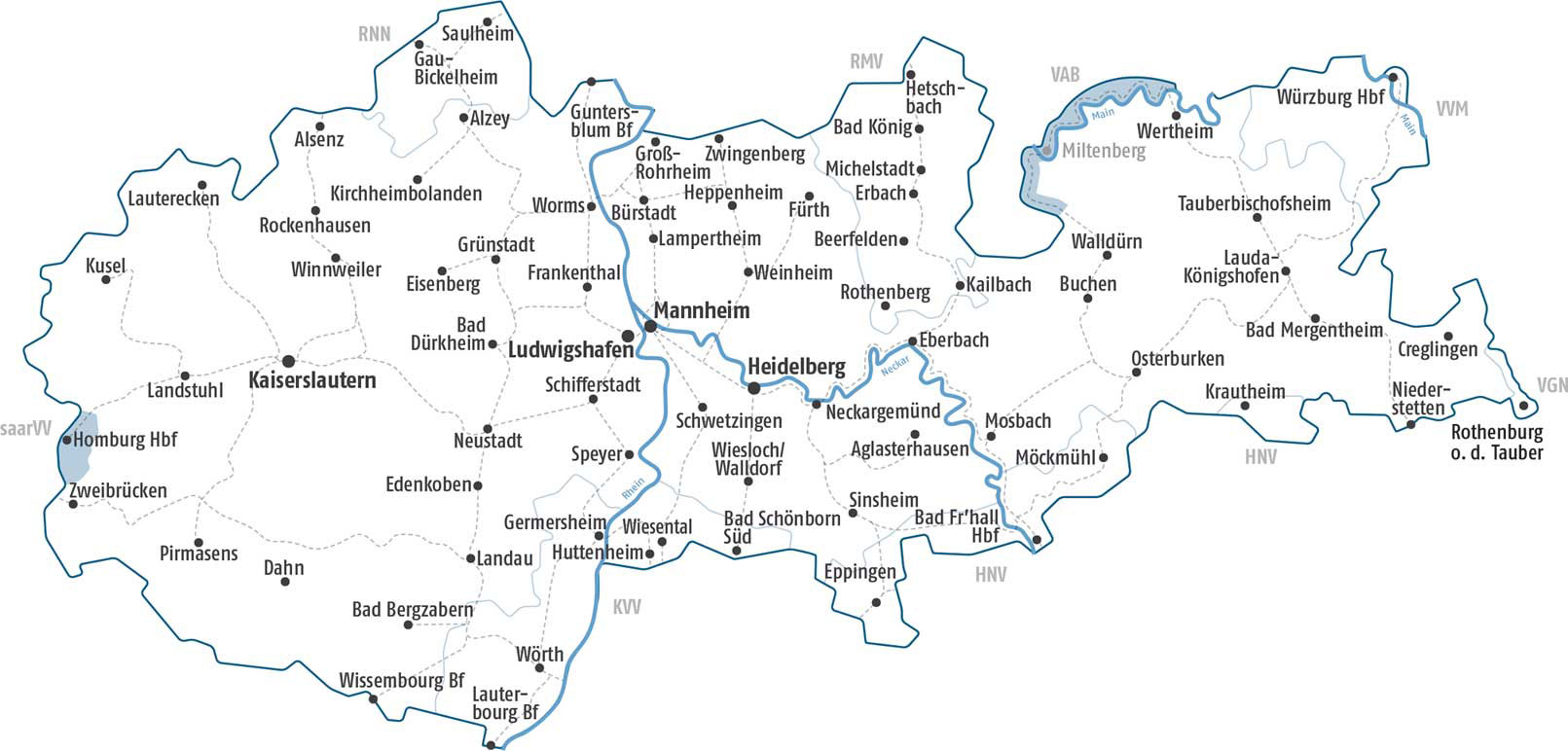 Grafik Geltungsbereich Rhein-Neckar-Ticket